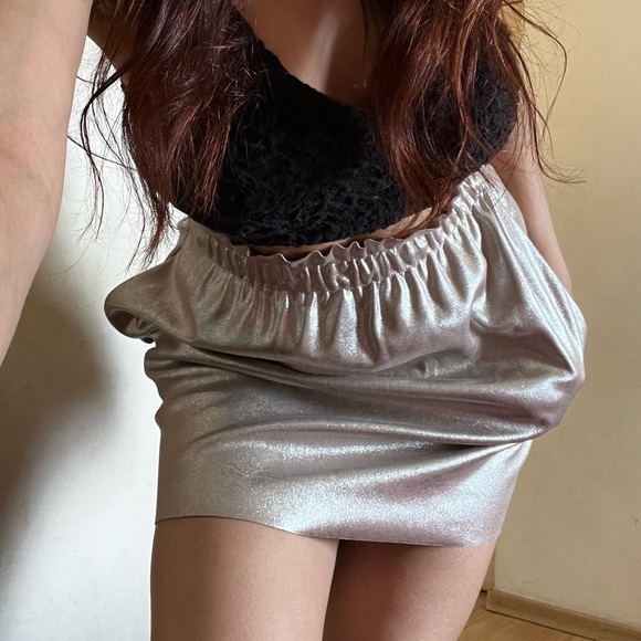 Zara Faux Leather Skirt - Gold/Silver - Picture 7 of 11